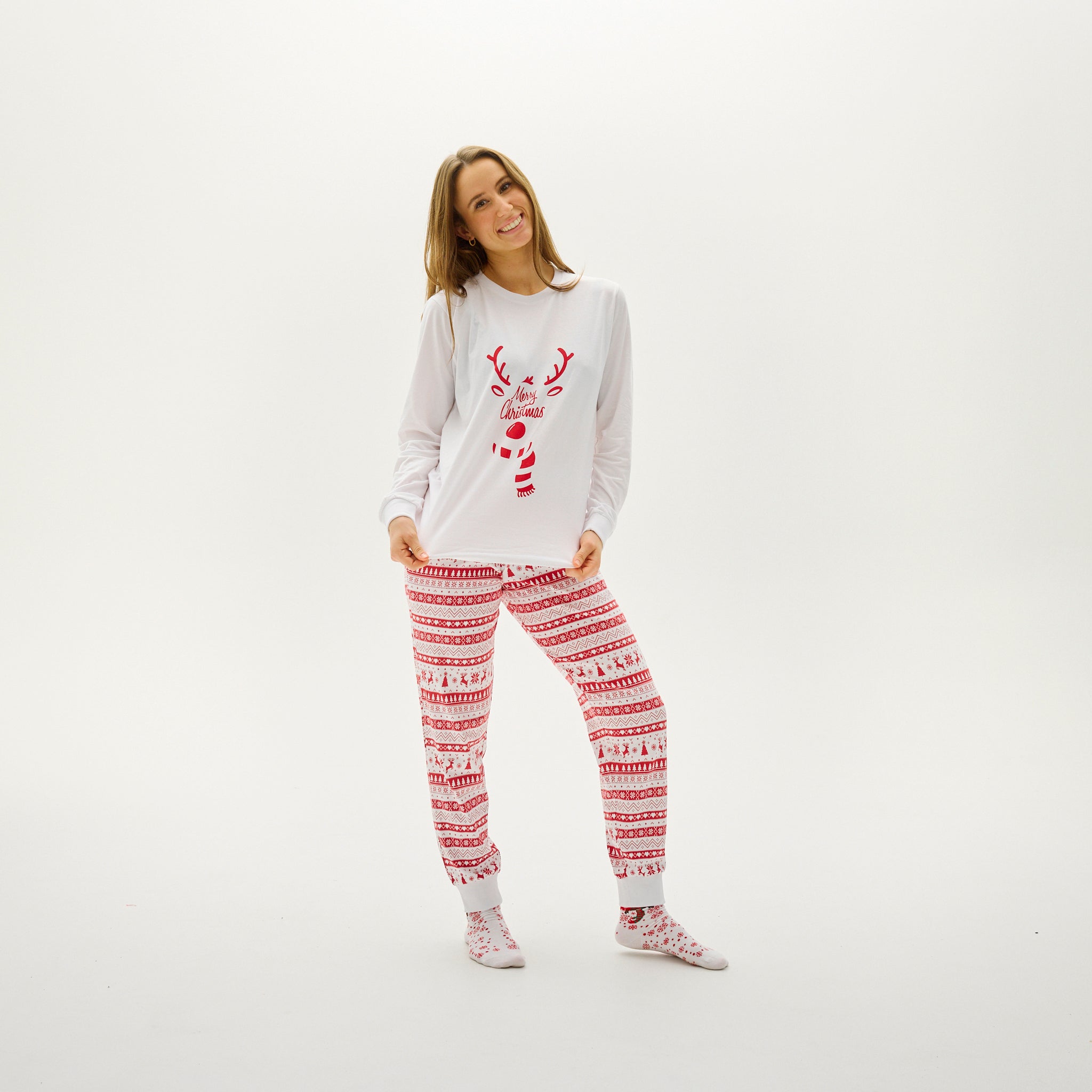 Cute Kerstpyjama Rood - Dames.